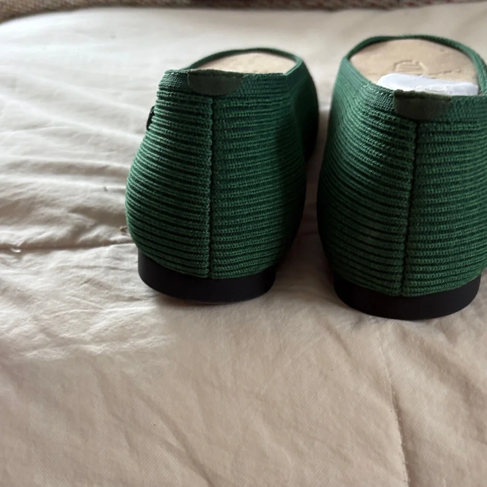 Vivaia Square Toe Margot V-Cut Woven Comfort Flats Forest Green Women EU 43 Wide - Picture 3 of 12